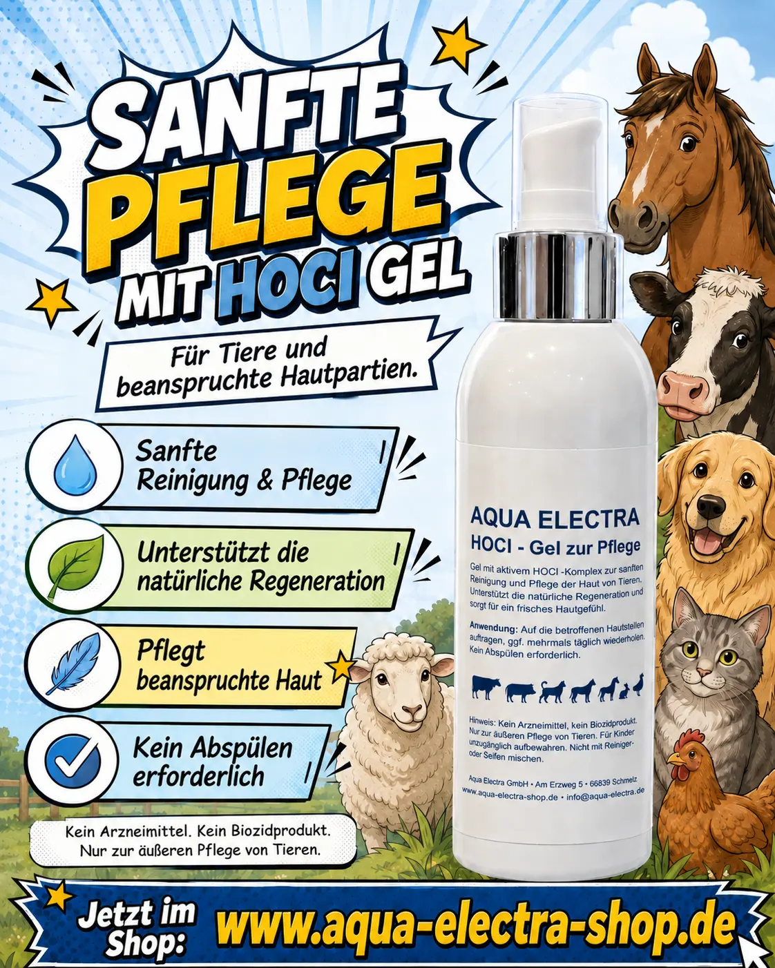 AQUA ELECTRA HOCl Gel zur Tierpflege